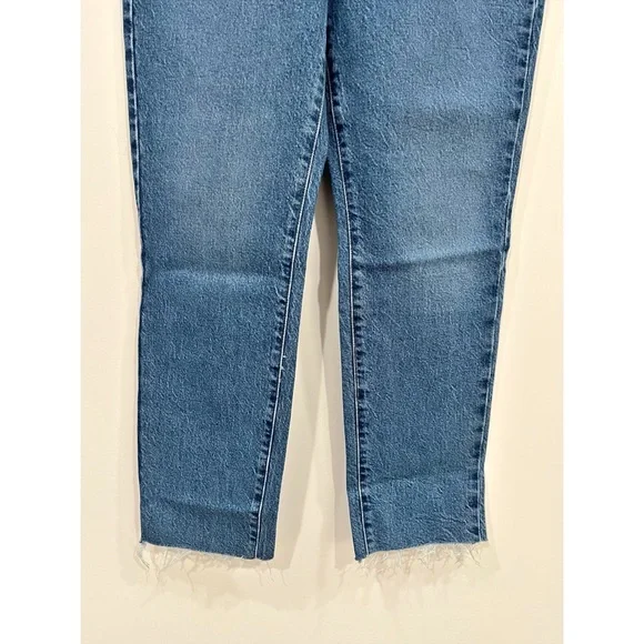 NWT Good American Womens Good Vintage Jeans Frayed High Rise Straight Leg Denim - Picture 8 of 14